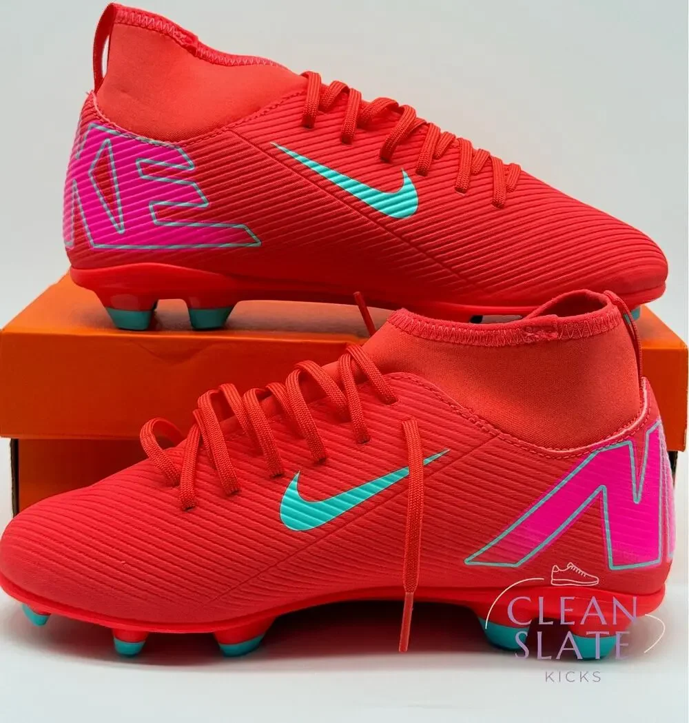 Nike Jr Superfly 10 Club FG/MG Ember Glow Green Size 6Y BNIB